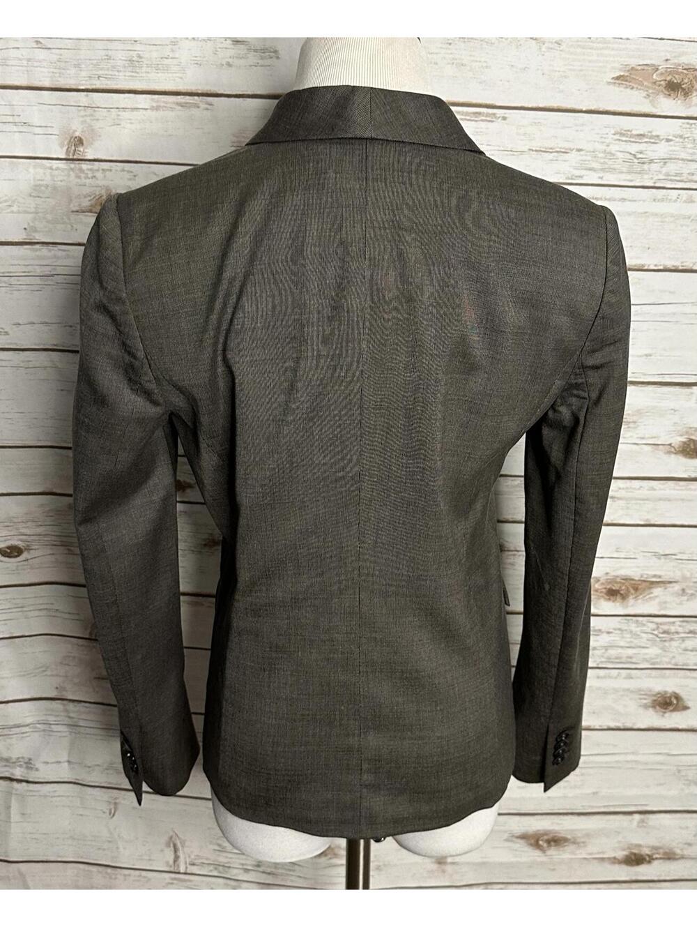 Ann Taylor taupe/brown wool-blend tailored tuxedo-inspired blazer Size 8P - Picture 3 of 7